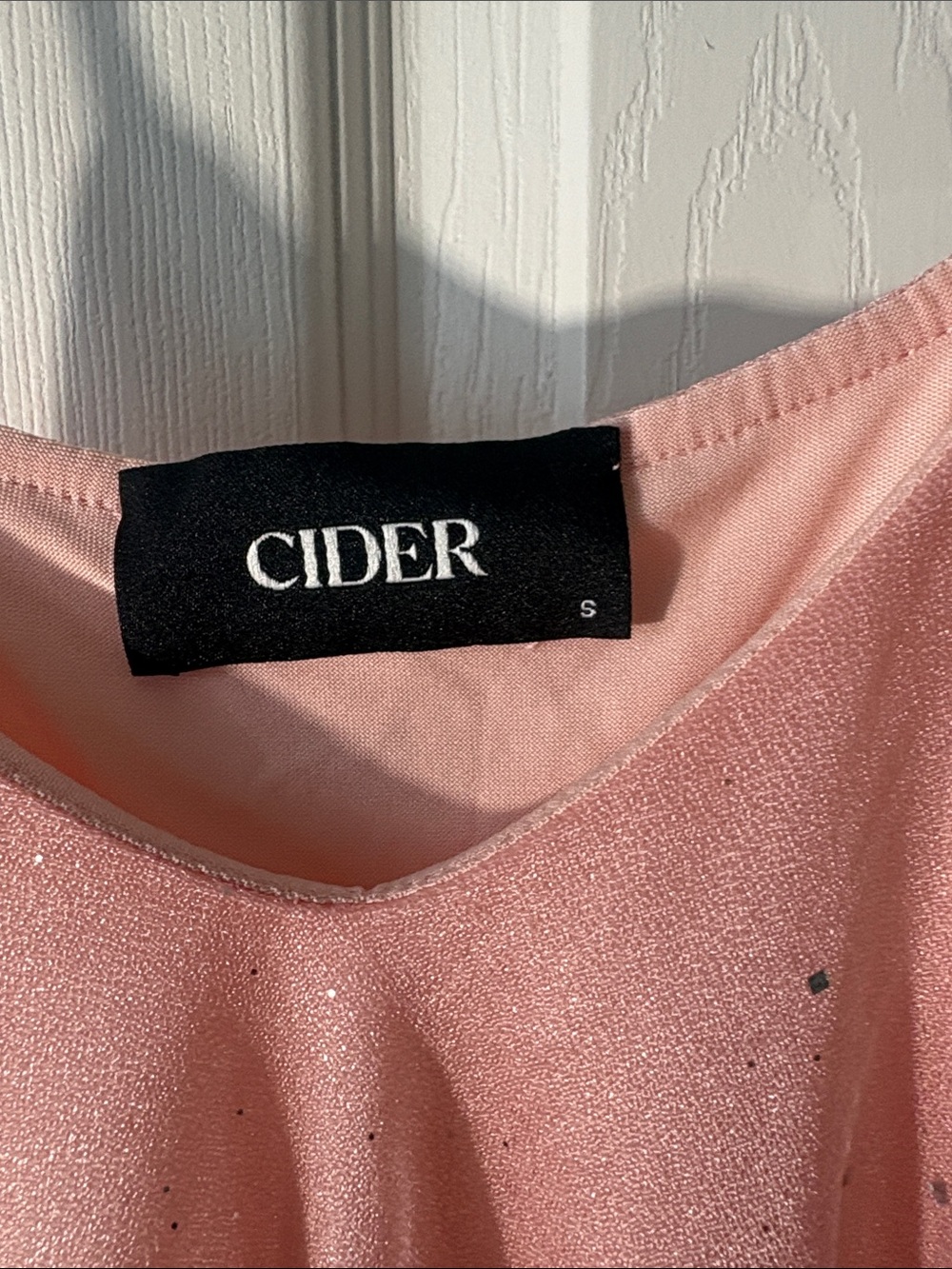 Cider Shimmery Dusty Pink Ruffle Slip Dress - Picture 3 of 4